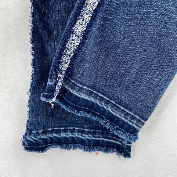 Lola Jeans Kate High Rise Ankle Jeans Size Leg Stripe Raw Hem 4 Way Stretch - Picture 8 of 16